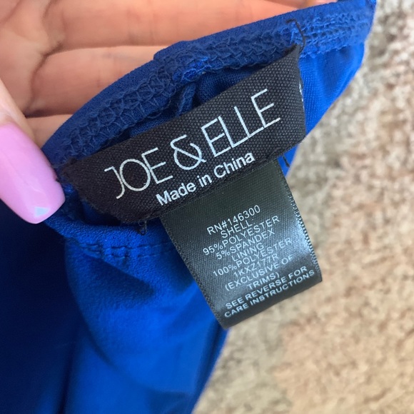 Royal blue jumpsuit w/ lace back - Picture 6 of 6